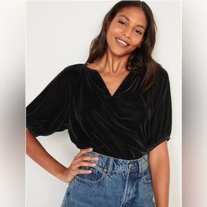 Old Navy Black Velvet Top